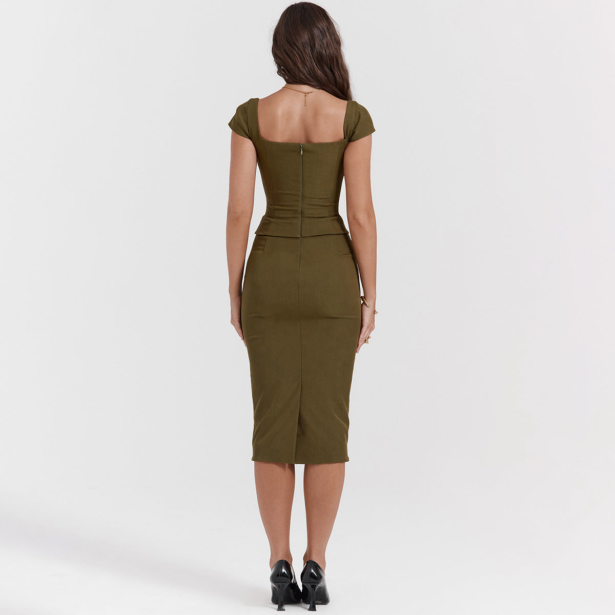 Olive bodycon dress