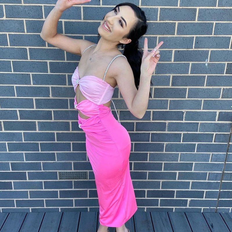 Verolly Pink Gradient Dress