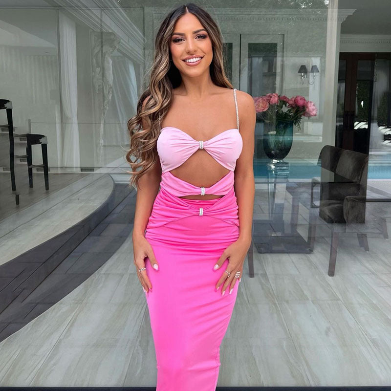 Verolly Pink Gradient Dress