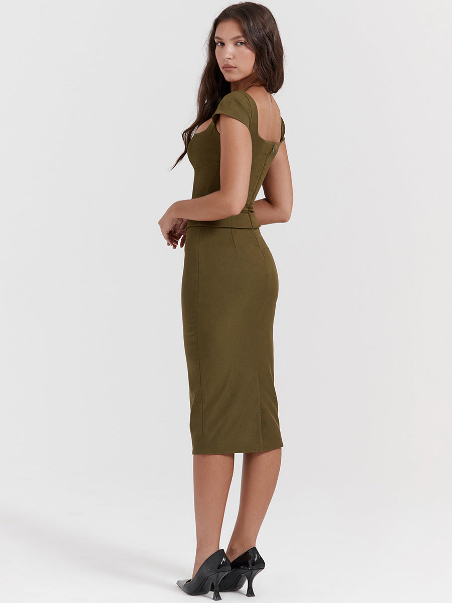 Olive bodycon dress