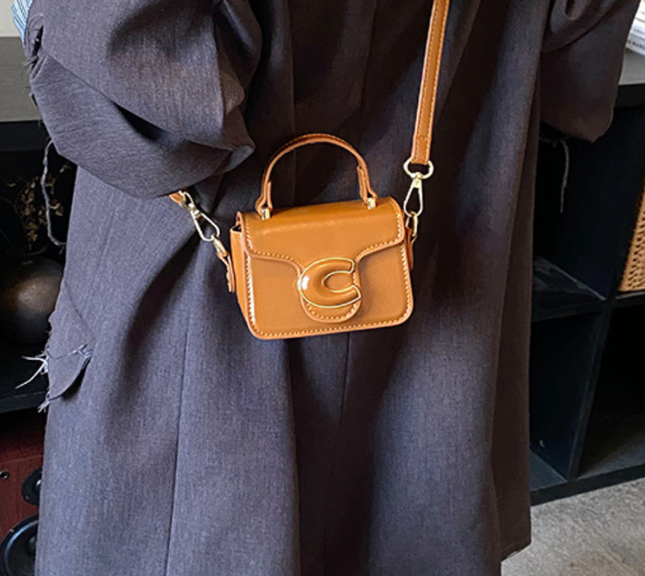 Mini Structured Top Handle Bag with Embossed Logo Detail