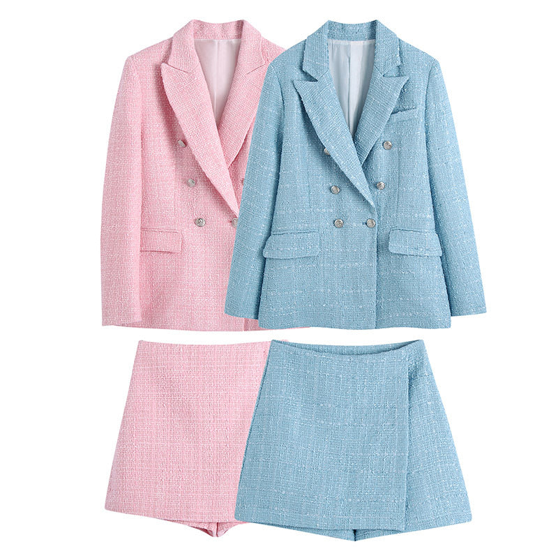 Britney Coat Skirt Shorts Set