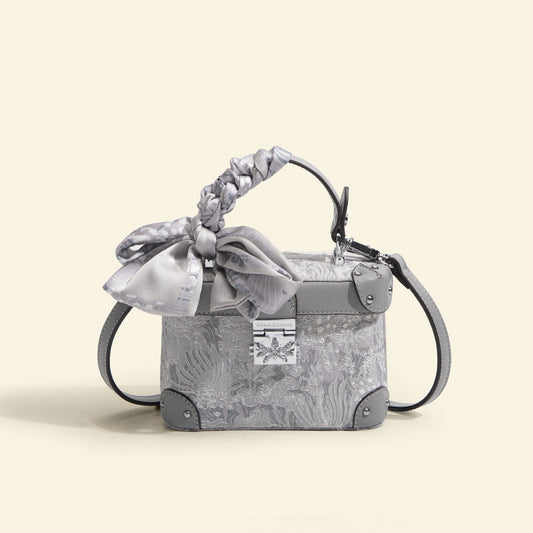 Grey Leather Handcrafted bag