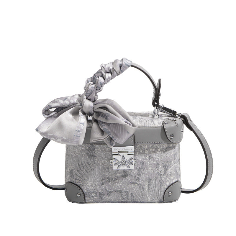 Grey Leather Handcrafted bag