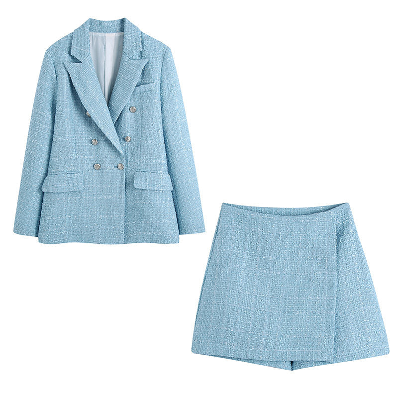 Britney Coat Skirt Shorts Set