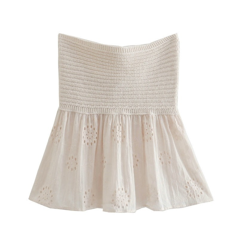 Embroidery Front Cut Top