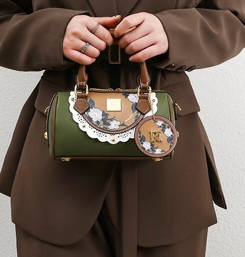 Neviya Handcrafted Round leather Handbag