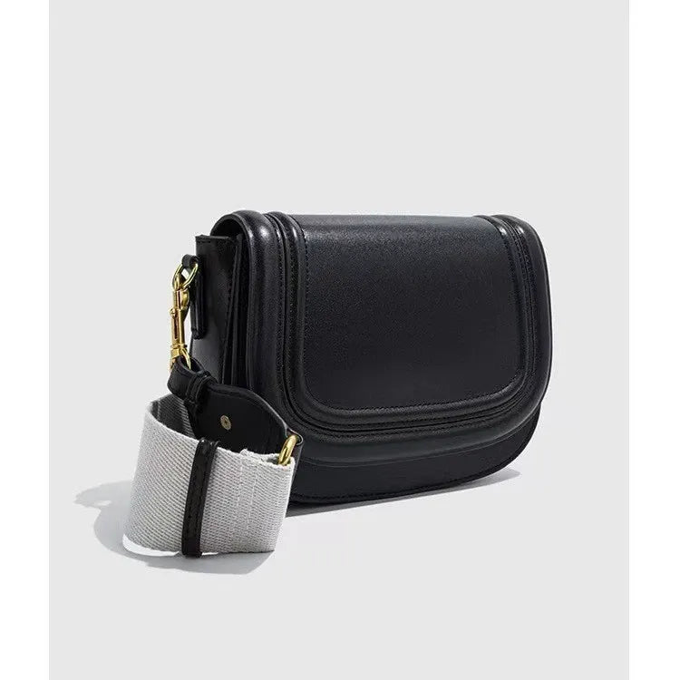 Women's Cream & Tan Leather Crossbody Bag with Gold Hardware