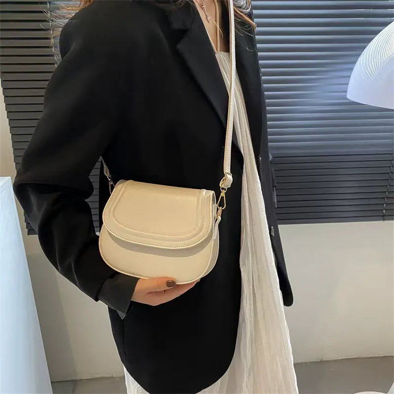 PU Leather Saddle Bag for Women | Magnetic Crossbody Sling