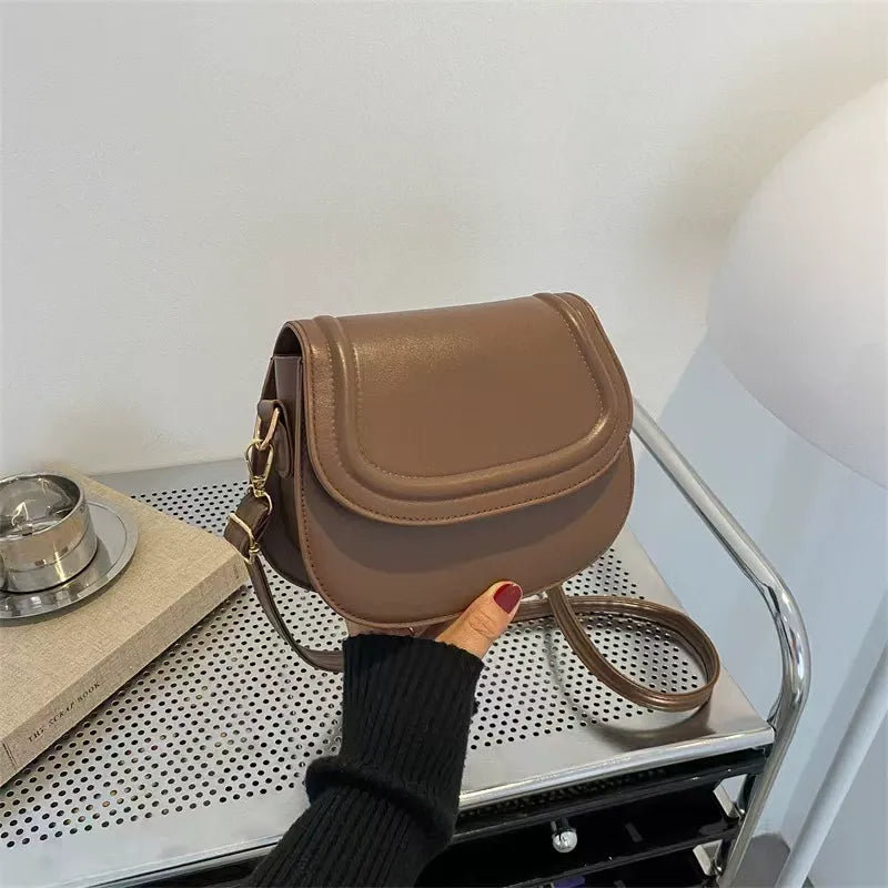 PU Leather Saddle Bag for Women | Magnetic Crossbody Sling