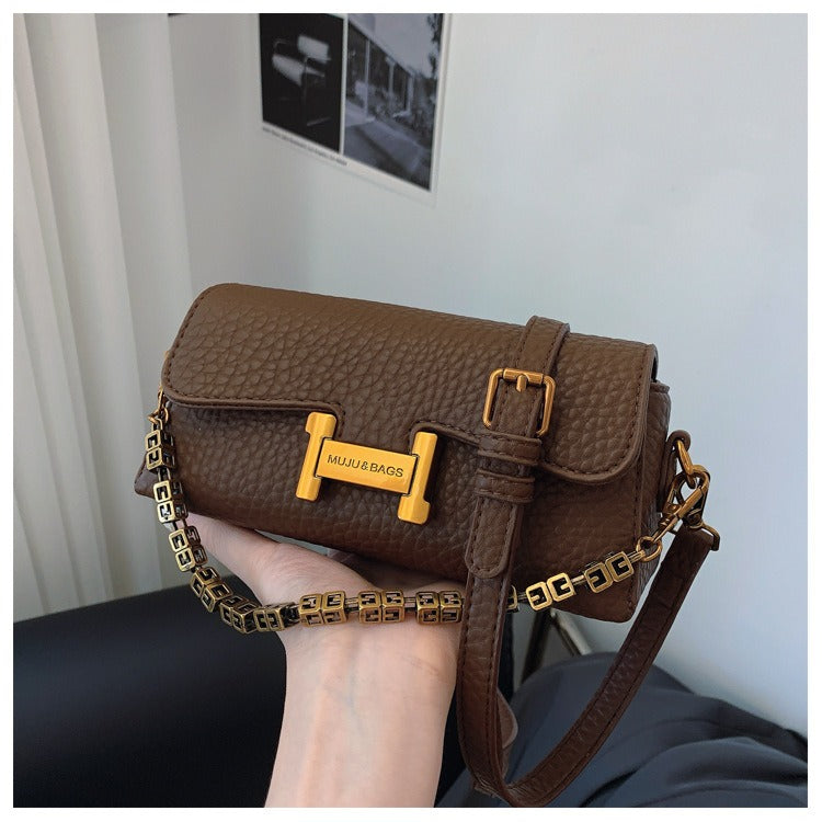 Women's Mini Chain Crossbody Bag - PU Leather Small Shoulder Purse
