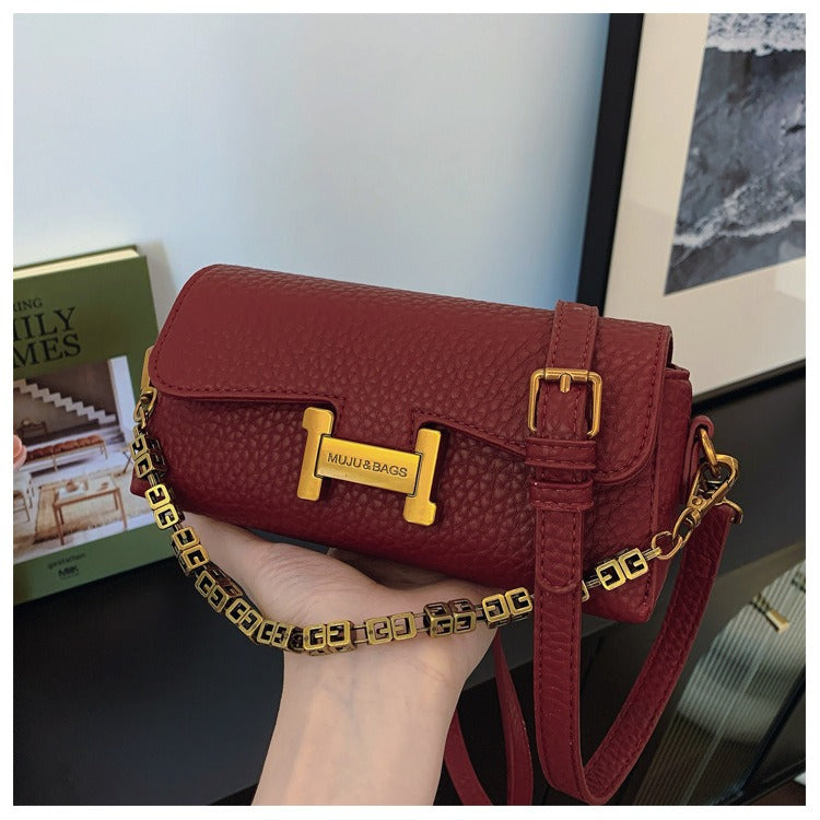Women's Mini Chain Crossbody Bag - PU Leather Small Shoulder Purse