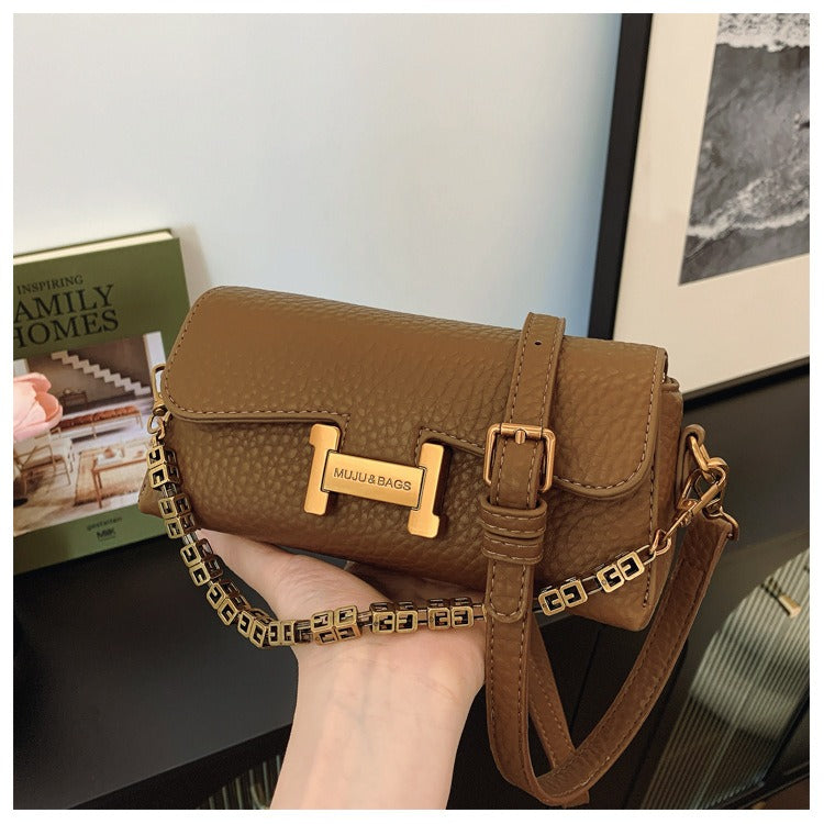 Women's Mini Chain Crossbody Bag - PU Leather Small Shoulder Purse