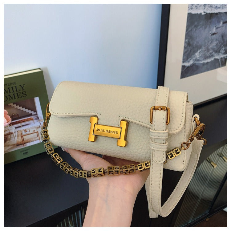Women's Mini Chain Crossbody Bag - PU Leather Small Shoulder Purse