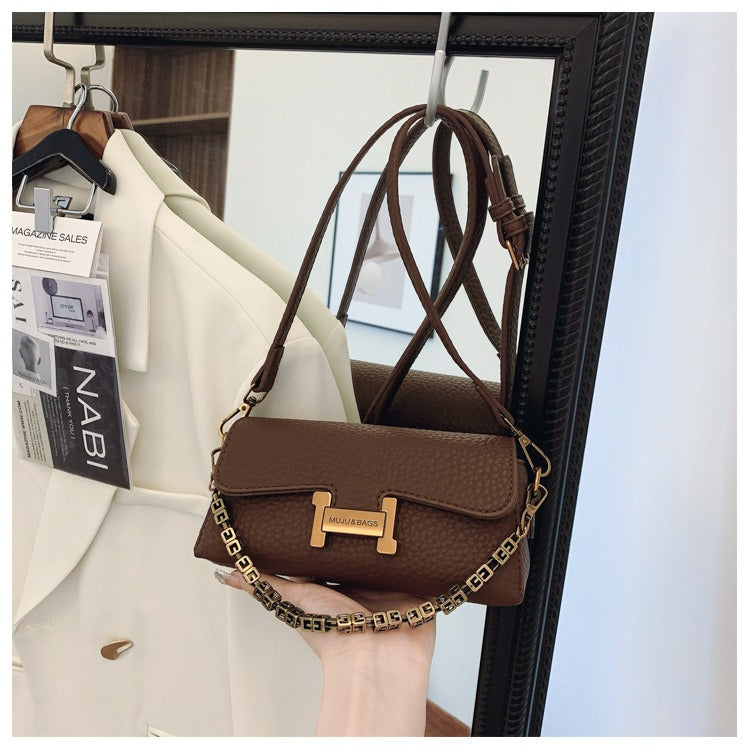 Women's Mini Chain Crossbody Bag - PU Leather Small Shoulder Purse