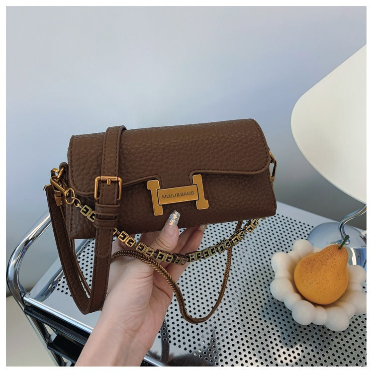 Women's Mini Chain Crossbody Bag - PU Leather Small Shoulder Purse