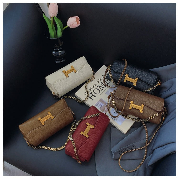 Women's Mini Chain Crossbody Bag - PU Leather Small Shoulder Purse